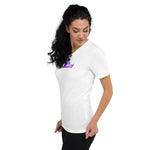 Ladies Purple Logo V-neck